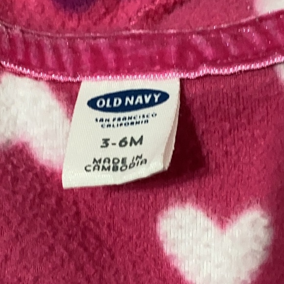 Old Navy Sweater Zip Up With Hood Pink Heart 3-6M - Picture 2 of 5